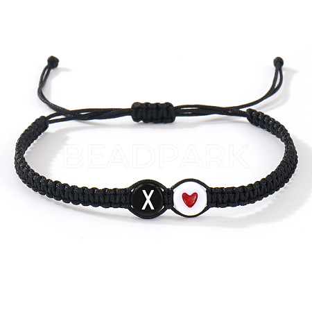304 Stainless Steel Alphabet Beads Braided Bead Bracelets RY3090-50-1