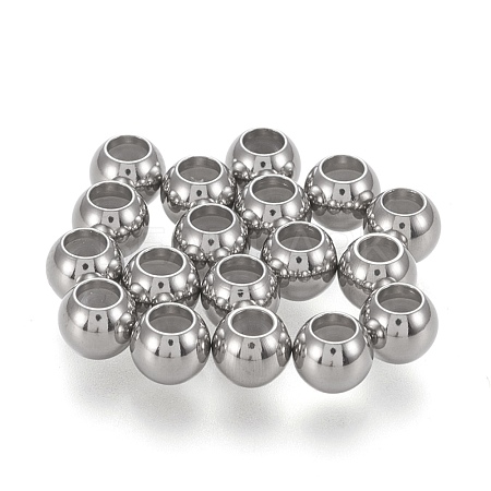 202 Stainless Steel Beads STAS-K204-02D-P-1