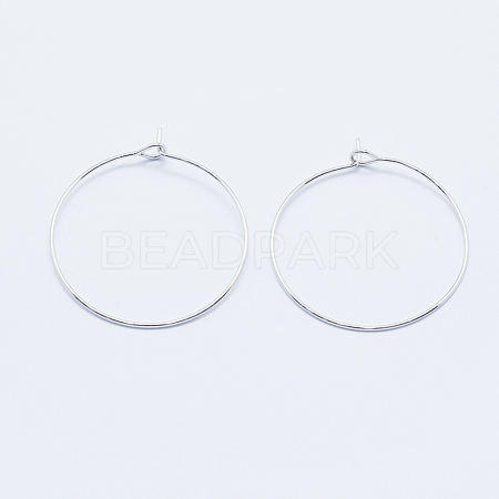 Long-Lasting Plated Brass Hoop Earrings Findings X-KK-K204-179P-NF-1