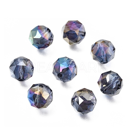 Electroplate Transparent Round Glass Beads GL-CBA6A73-HR03-1
