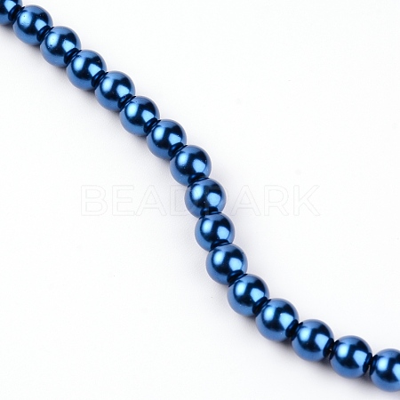 Glass Pearl Beads Strands GLAA-WH0025-59-1