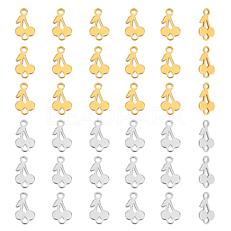 40Pcs 2 Colors 304 Stainless Steel Laser Cut Fruit Links STAS-UN0061-57-1