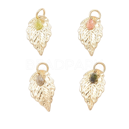 304 Stainless Steel with Faceted Natural Tourmaline Pendants PALLOY-JF04267-1