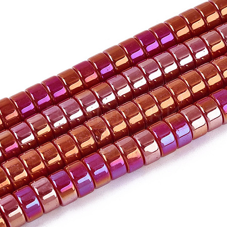 AB Color Plated Opaque Glass Beads Strands LS-GLAA-T026-4x8mm-P03-1