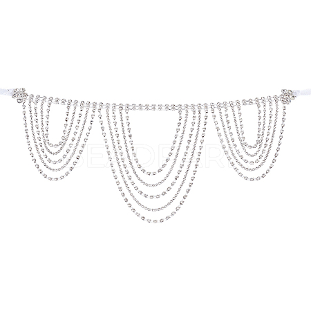 1Pc Polyester & Rhinestone Sexy Shoulder Bra Body Chain AJEW-WR0002-65-1