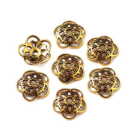 Tibetan Style Alloy Bead Caps FIND-WH0116-07C-AG-1