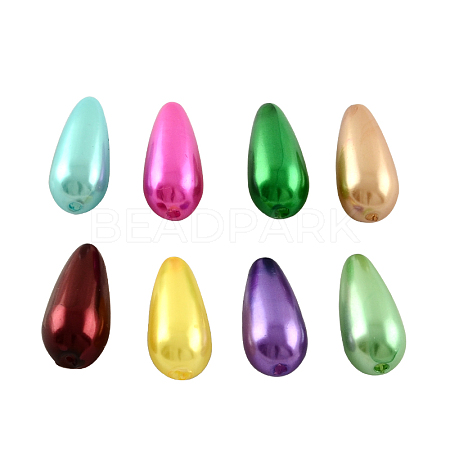 ABS Plastic Imitation Pearl Teardrop Beads MACR-S266-M-1