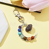 Wire Wrapped Chakra Synthetic & Natural Mixed Stone & Alloy Moon Pendant Decorations HJEW-JM01575-4