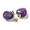 Natural Amethyst Perfume Bottle Pendants G-Z039-03G-03-2