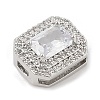 Brass Micro Pave Cubic Zirconia Slide Charms ZIRC-I068-09P-A-2