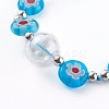 Adjustable Handmade Millefiori Glass Beaded Bracelets BJEW-JB06074-4