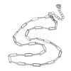 Non-Tarnish 304 Stainless Steel Paperclip Chain Necklace NJEW-D045-14P-1