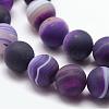 Natural Striped Agate/Banded Agate Bead Strands G-K166-12-6mm-02-3