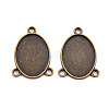 Tibetan Style Alloy Cabochon Connector Settings LS-S-TIBE-Q079-18x25-AB-2