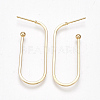 Brass Stud Earrings X-KK-S350-349G-1