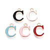 Rack Plating Alloy Enamel Pendants ENAM-T024-53C-G-1