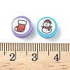 Printed Handmade Polymer Clay Beads CLAY-I016-08C-3