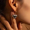 Ion Plating(IP) 304 Stainless Steel Heart Dangle Stud Earrings EJEW-L266-01GP-2