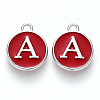 Platinum Plated Alloy Enamel Charms X-ENAM-S118-03A-P-1