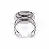 201 Stainless Steel Cuff Pad Ring Settings STAS-S080-040D-P-3