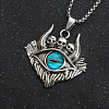 Evil Eye Skull Alloy Pave Glass Pendant 667 Stainless Steel Chain Necklaces for Men FS-WG7A50C-01-1