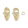 Brass Micro Pave Clear Cubic Zirconia Lobster Claw Clasps ZIRC-Q024-17G-3