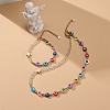 Natural Quartz Crystal & Resin Evil Eye Beaded Bracelet and Necklace SJEW-JS01253-2