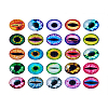 Eye Printed Glass Cabochons GGLA-BT0001-01-14