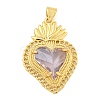 Rack Plating Brass Pendants ZIRC-L100-163G-04-1