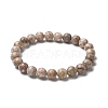 Natural Maifanite/Maifan Stone Bead Stretch Bracelets X-BJEW-K212-B-044-4