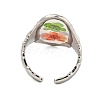 Brass Adjustable Rings for Women RJEW-G265-10P-D06-3
