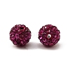 Fuchsia Round Grade A Pave Disco Ball Beads X-RB-H258-8MM-502-3
