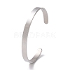 304 Stainless Steel Open Cuff Bangle BJEW-G653-01P-03-3