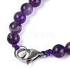 Natural Amethyst Round & Cone Beaded Necklaces NJEW-N064-03G-4