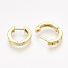 Brass Cubic Zirconia Huggie Hoop Earrings EJEW-S201-166-2