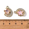 UV Plating Alloy Glass Pendants FIND-K032-25G-3