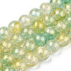 Baking Paint Crackle Glass Bead Strands X1-DGLA-R053-03F-1