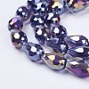 Electroplate Glass Beads Strands EGLA-D015-15x10mm-07-2