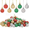 AHADERMAKER 80Pcs 8 Style Christmas Ball Plastic Hanging Ornament AJEW-GA0006-01-1