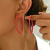 Stylish and Classic French Style Plastic & Stainless Steel Hoop Earrings for Women JA7557-3-1