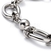 Tarnish Resistant 304 Stainless Steel Round Link Chain Bracelets BJEW-I293-01P-2