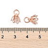 Flower Rack Plating Brass Filigree Bead Cap Bails KK-L102-27RG-3