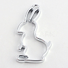 Rack Plating Alloy Rabbit Bunny Open Back Bezel Pendants PALLOY-S047-41D-FF-1