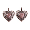 Natural & Synthetic  Mixed Gemstone Peach Love Heart Pendants G-G158-01-AB-2