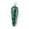 Natural Malachite Pendants PALLOY-JF00642-1