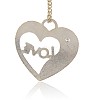 Cute Valentines Day Gift Ideas Platinum Plated Alloy Rhinestone Pendants ALRI-J088-01P-2