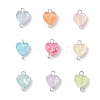 Transparent Resin Heart Links Connector Charms PALLOY-JF04449-02-1