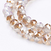 Faceted Rondelle Electroplated Glass Bead Strands X-EGLA-R035-6mm-20-2