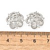 Flower Brass Clear Cubic Zirconia Bead Caps KK-V008-05P-3
