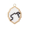 Glass Seed Beaded Twelve Constellations Pendants PALLOY-MZ00891-03-1